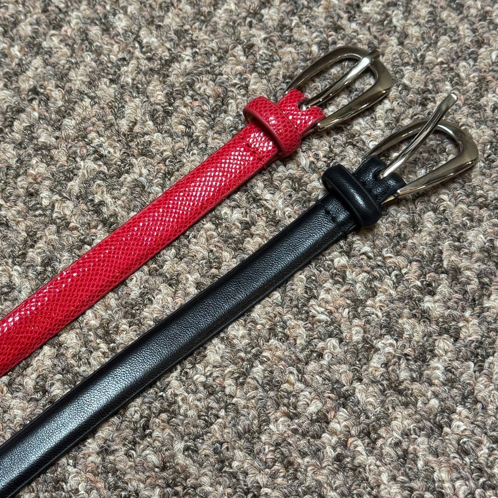 Red and Black Leather Belts